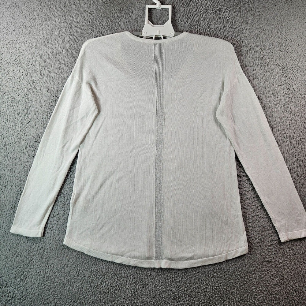 Soft Surroundings Tunic Top Women Petite Medium‎ PM Knit Long Sleeve White